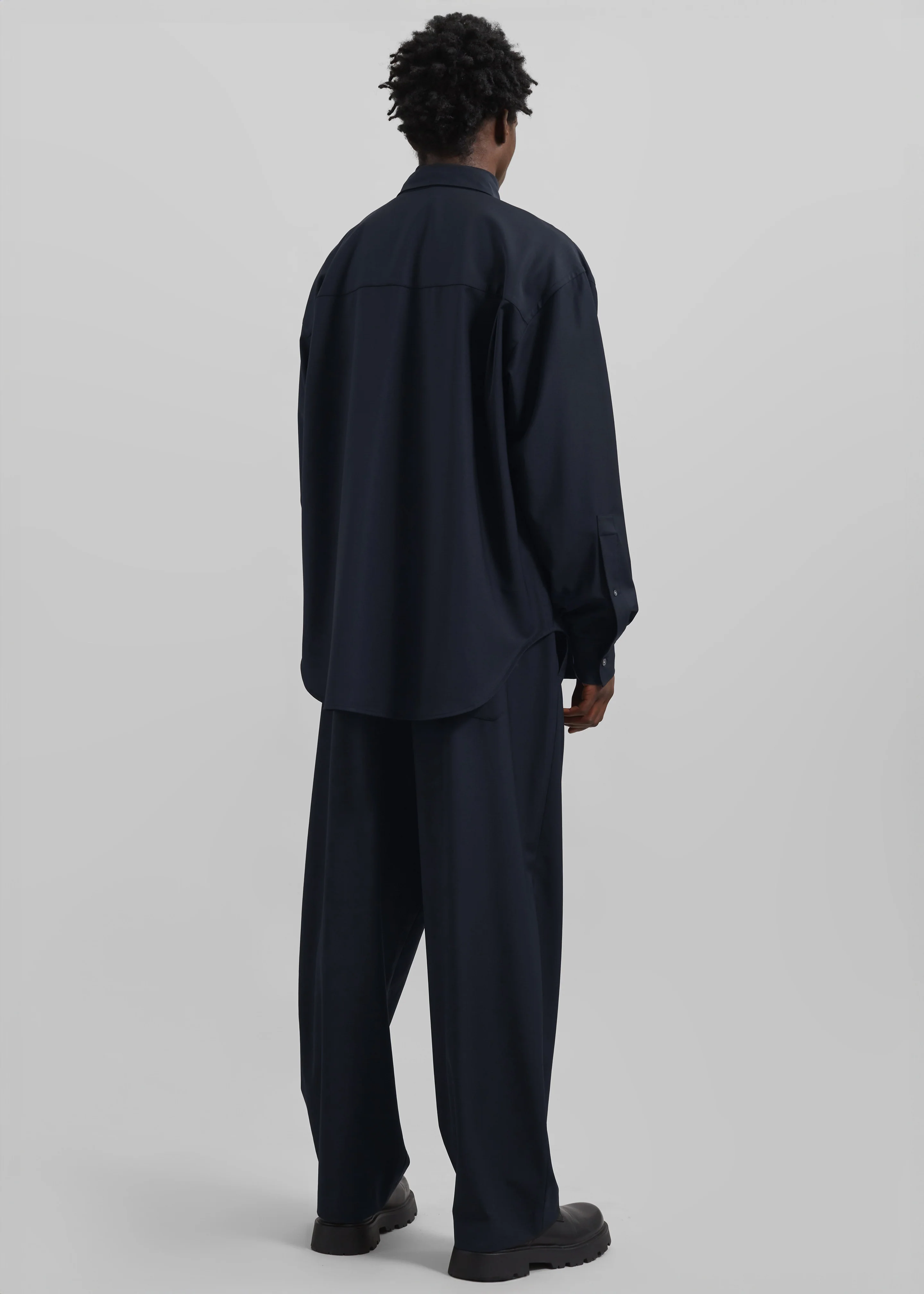 Dalton Wool Blend Shirt - Dark Navy - Image 7